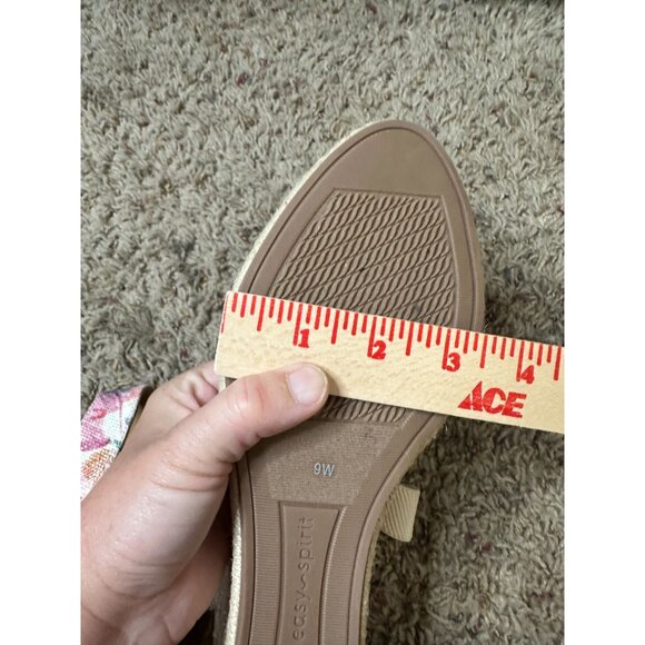 Easy Spirit Womens Floral Espadrille Meza Wedge Sandals 9 Beige/Fabric Upper NEW - Picture 7 of 7